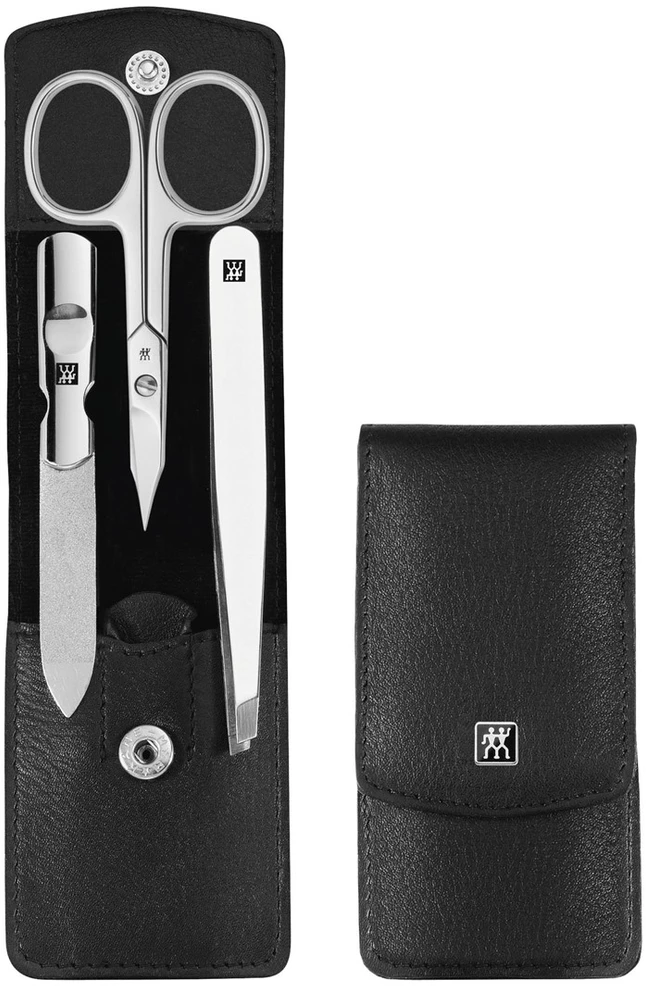 ZWILLING CLASSIC INOX Manikiūro rinkinys - juodas odinis dėklas, 3 elementai