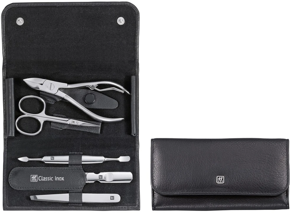 Zwilling komplektas do manicure – juoda skórzane etui, 5 dalys