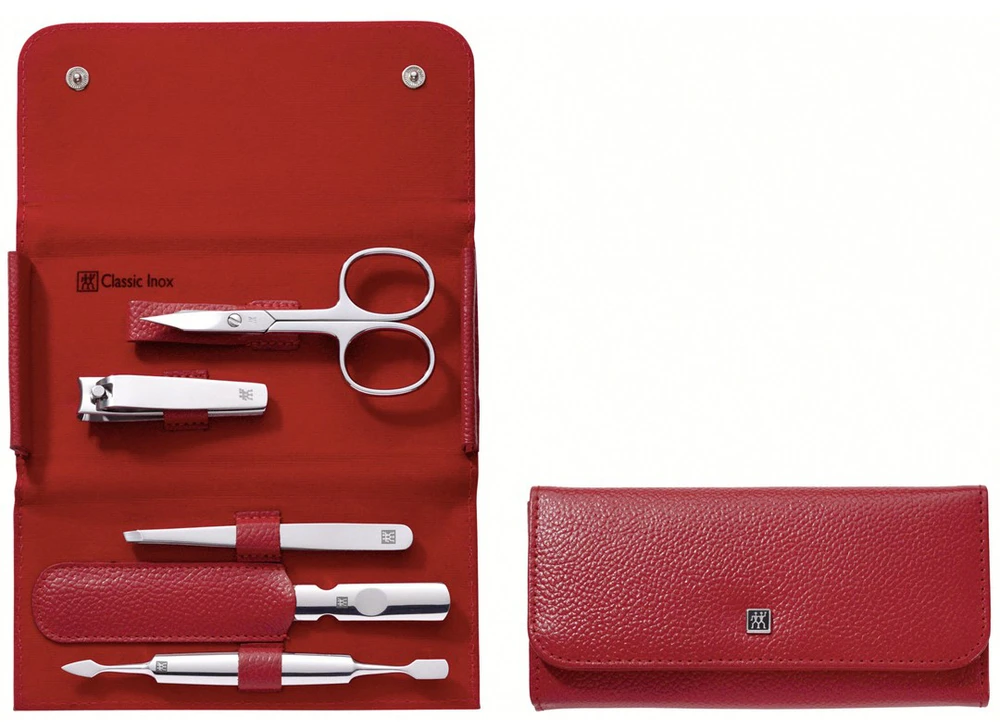 Zwilling komplektas do manicure - raudona etui, 5 dalys