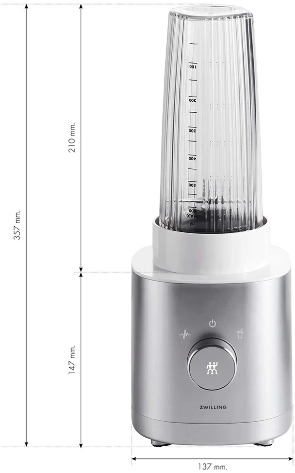 Plaktuvas - Zwilling Enfinigy 0,55 L 600 W Sidabrinis