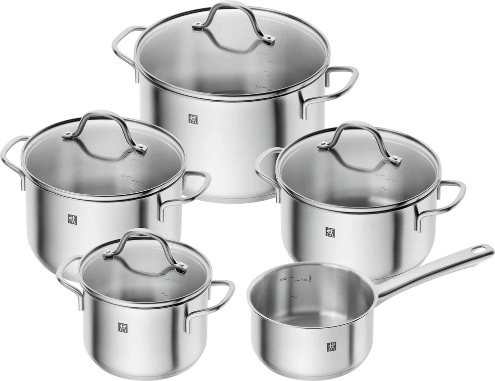 ZWILLING Flow virtuvės puodų rinkinys, 5 dalių, 18/10 nerūdijantis plienas
