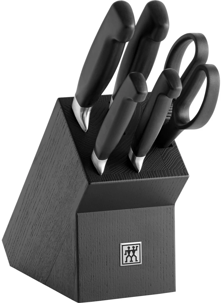 4 peilių rinkinys su bloku ZWILLING Four Star 35144-600-0, Juodas