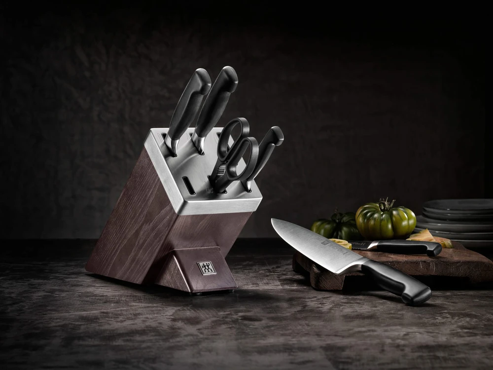 ZWILLING FOUR STAR 7 dalių tamsaus uosinio peilių rinkinys su KIS technologija