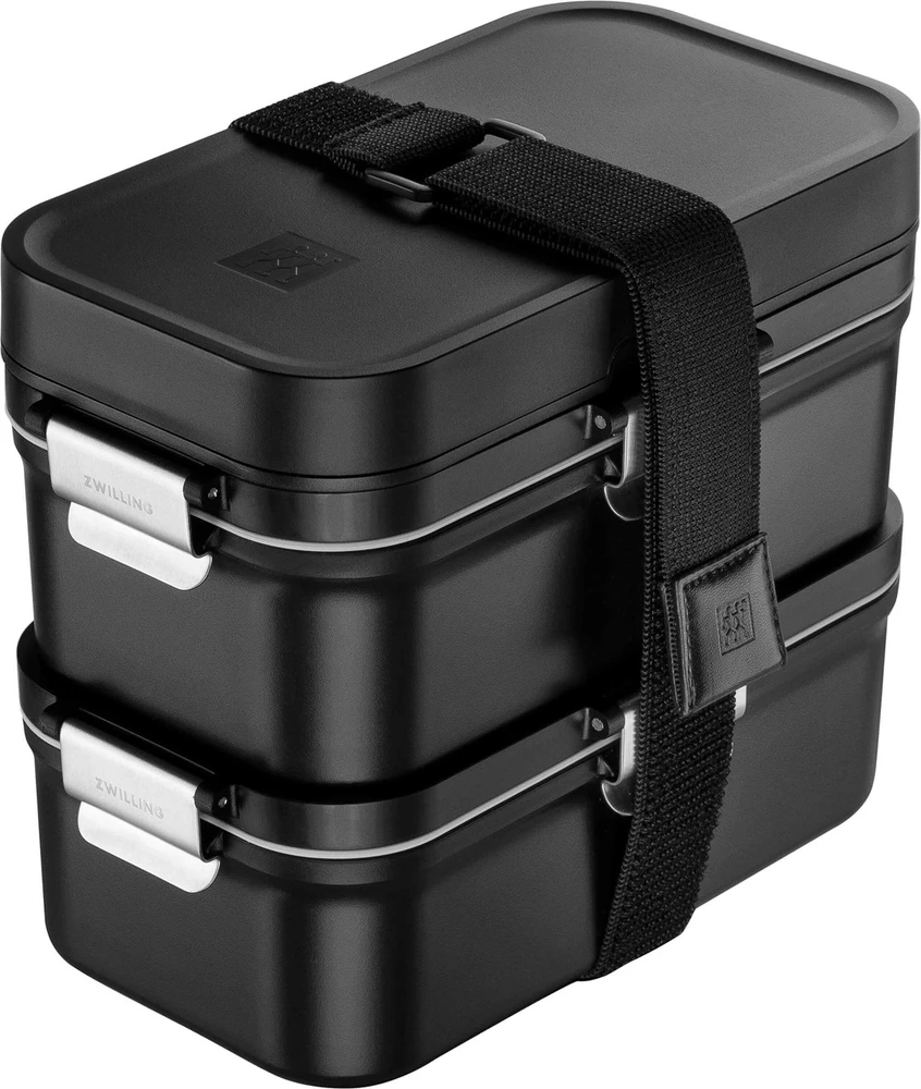 ZWILLING Fresh & Save vakuuminės pietų dėžutės, juodos matinės spalvos, 2 vnt.