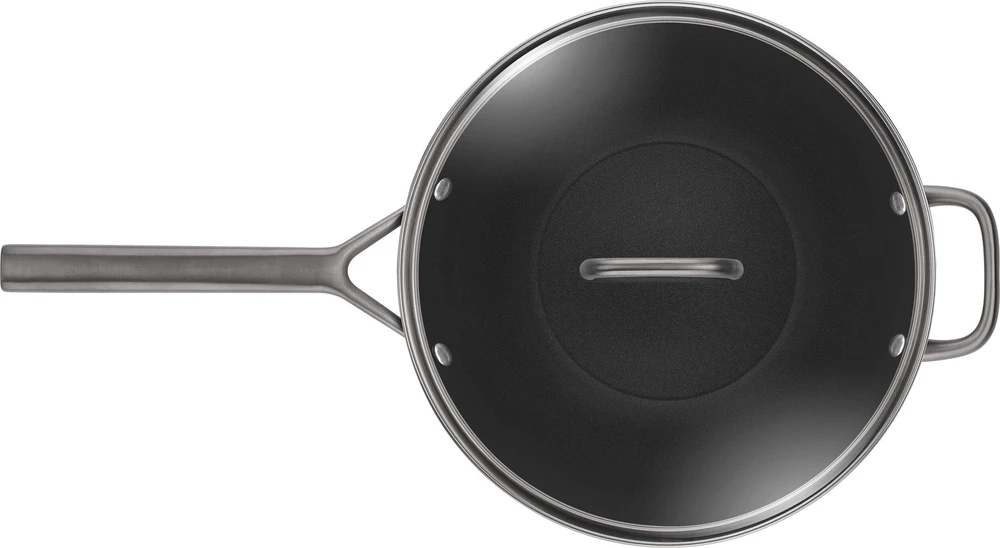Keptuvė Zwilling ZWILLING Milano Wok with Glass Lid 30 cm, Juodas
