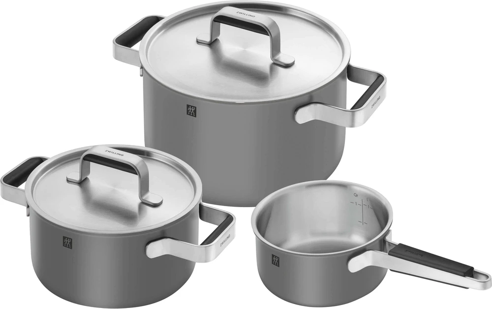 Zwilling - Pure puodų ir keptuvių rinkinys - pilkas - 3 dalių