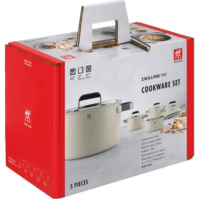 ZWILLING Pure virtuvės puodų rinkinys, 5 dalių, 18/10 nerūdijantis plienas