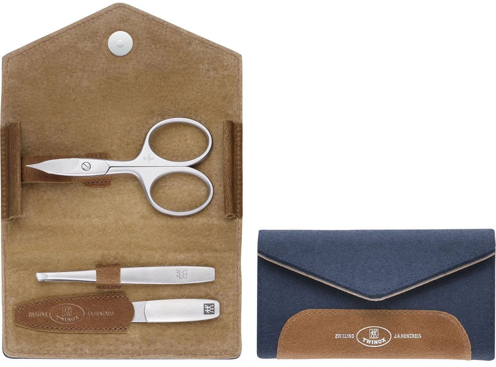 ZWILLING TWINOX Rinkinys kelioninis - mėlyna filcowe etui, 3 elementy