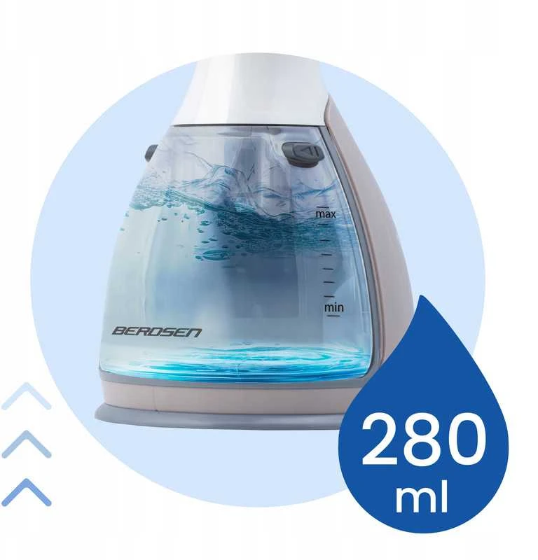 1500W drabužių garintuvas su 32 g/min garų srautu ir priedų rinkiniu