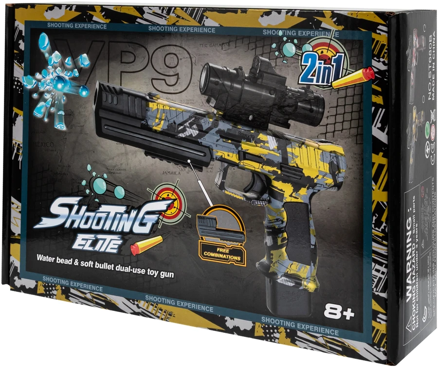 2-in-1 automatinis gelinių rutuliukų pistoletas click4TOYS