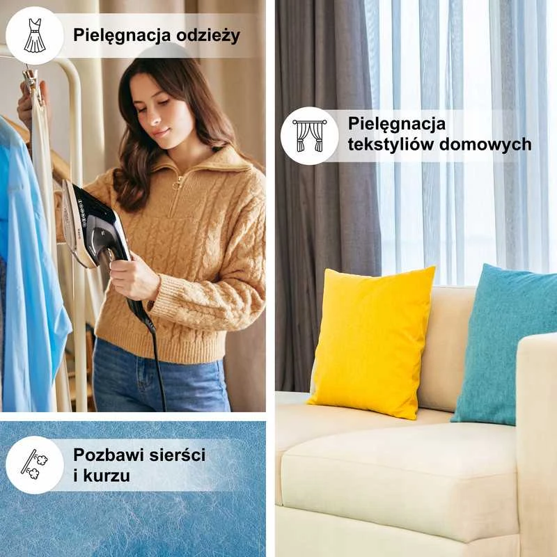 2in1 drabužių garintuvas ir lygintuvas MAGIO 1800W su LED ir garo reguliavimu