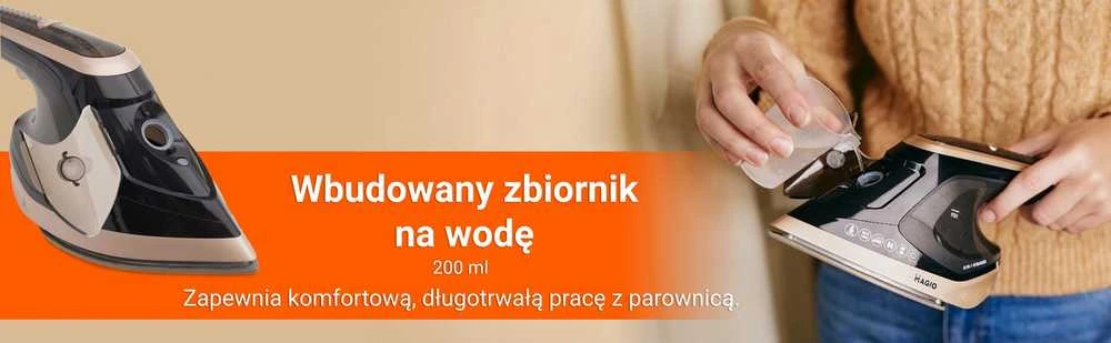 2in1 drabužių garintuvas ir lygintuvas MAGIO 1800W su LED ir garo reguliavimu