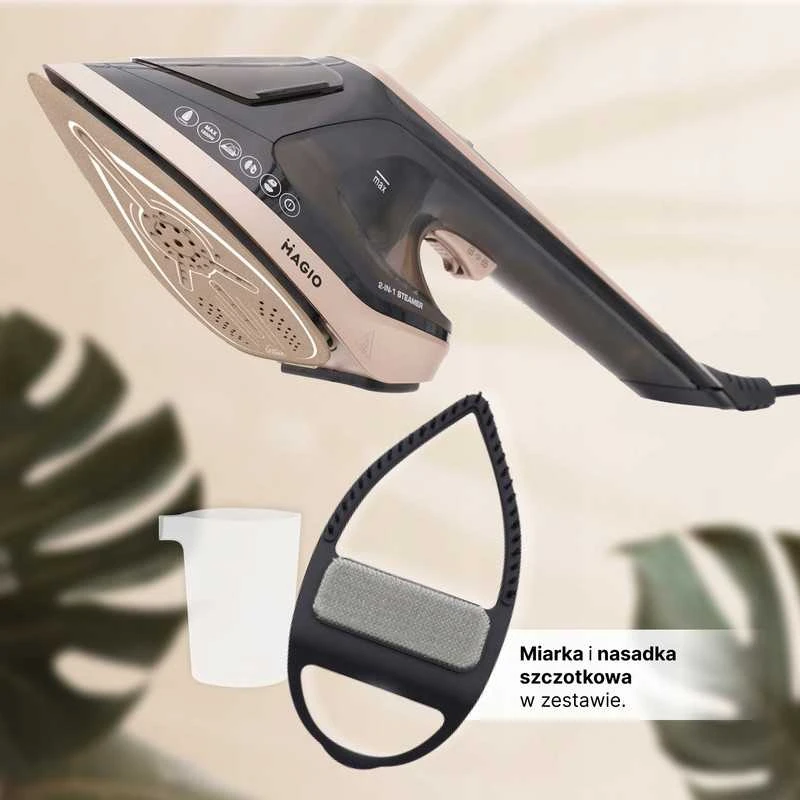 2in1 drabužių garintuvas ir lygintuvas MAGIO 1800W su LED ir garo reguliavimu