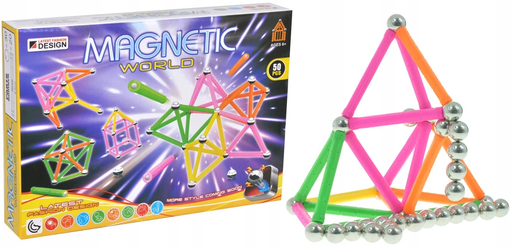 3D magnetinių kaladėlių rinkinys vaikams