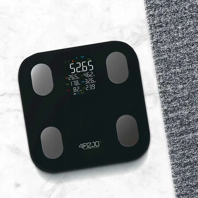 Analitinės elektroninės vonios svarstyklės – kūno riebalų matavimas, BMI, stiklinės (PRO)