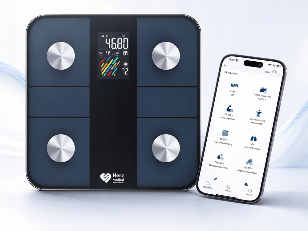 Herz Medical Instruments Išmaniosios analitinės svarstyklės Herz, juodos