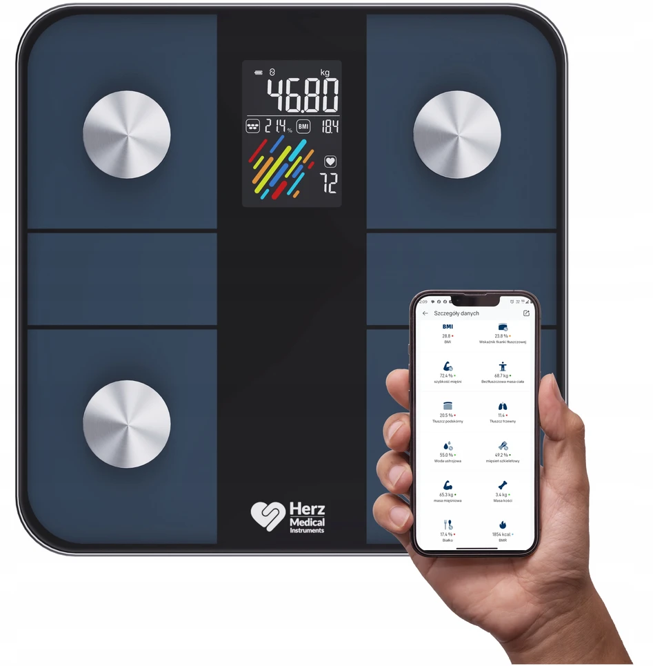 Herz Medical Instruments Išmaniosios analitinės svarstyklės Herz, juodos