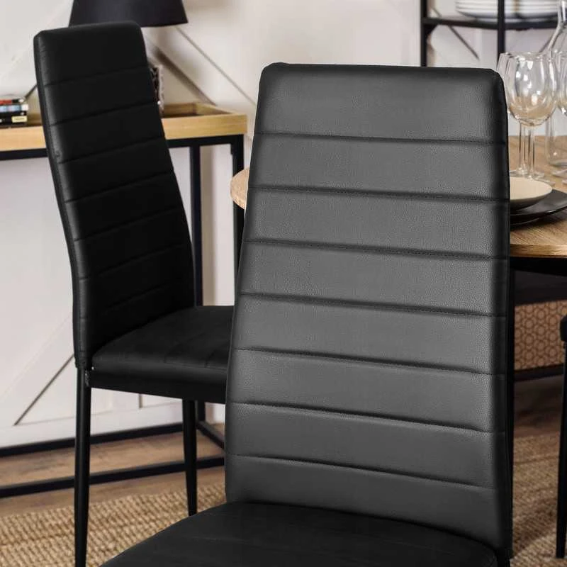 Apmušta kėdė NARIS juoda loft stiliaus virtuvei ir valgomajam