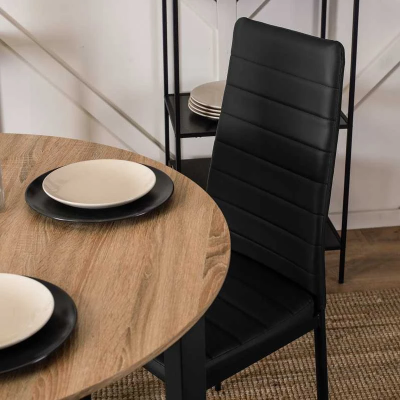 Apmušta kėdė NARIS juoda loft stiliaus virtuvei ir valgomajam