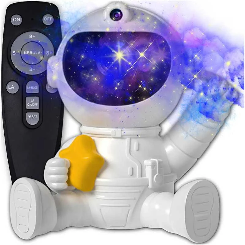 Astronauto žvaigždžių projektorius vaikams – LED lazerinė naktinė lempa