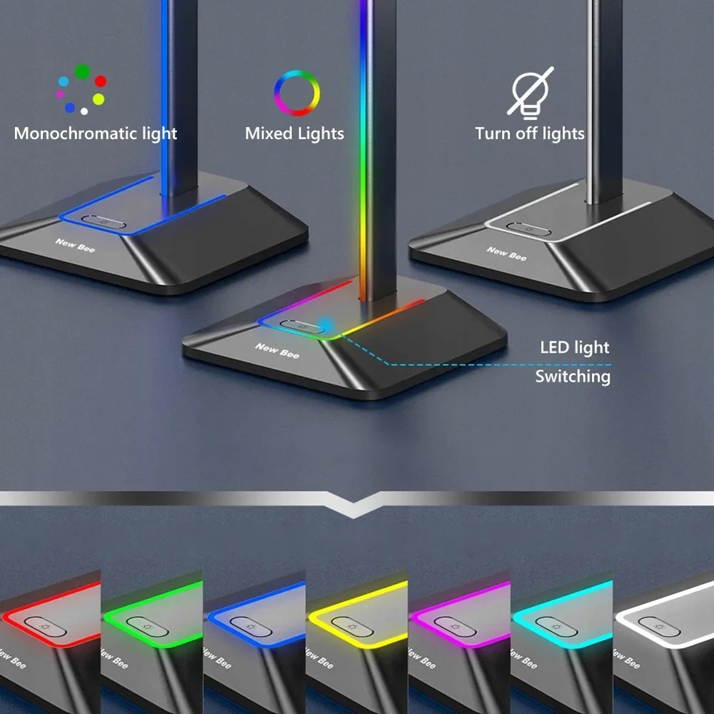 Ausinės Ausinių stovas New Bee Z8 su RGB apšvietimu