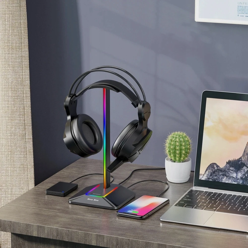Ausinės Ausinių stovas New Bee Z8 su RGB apšvietimu