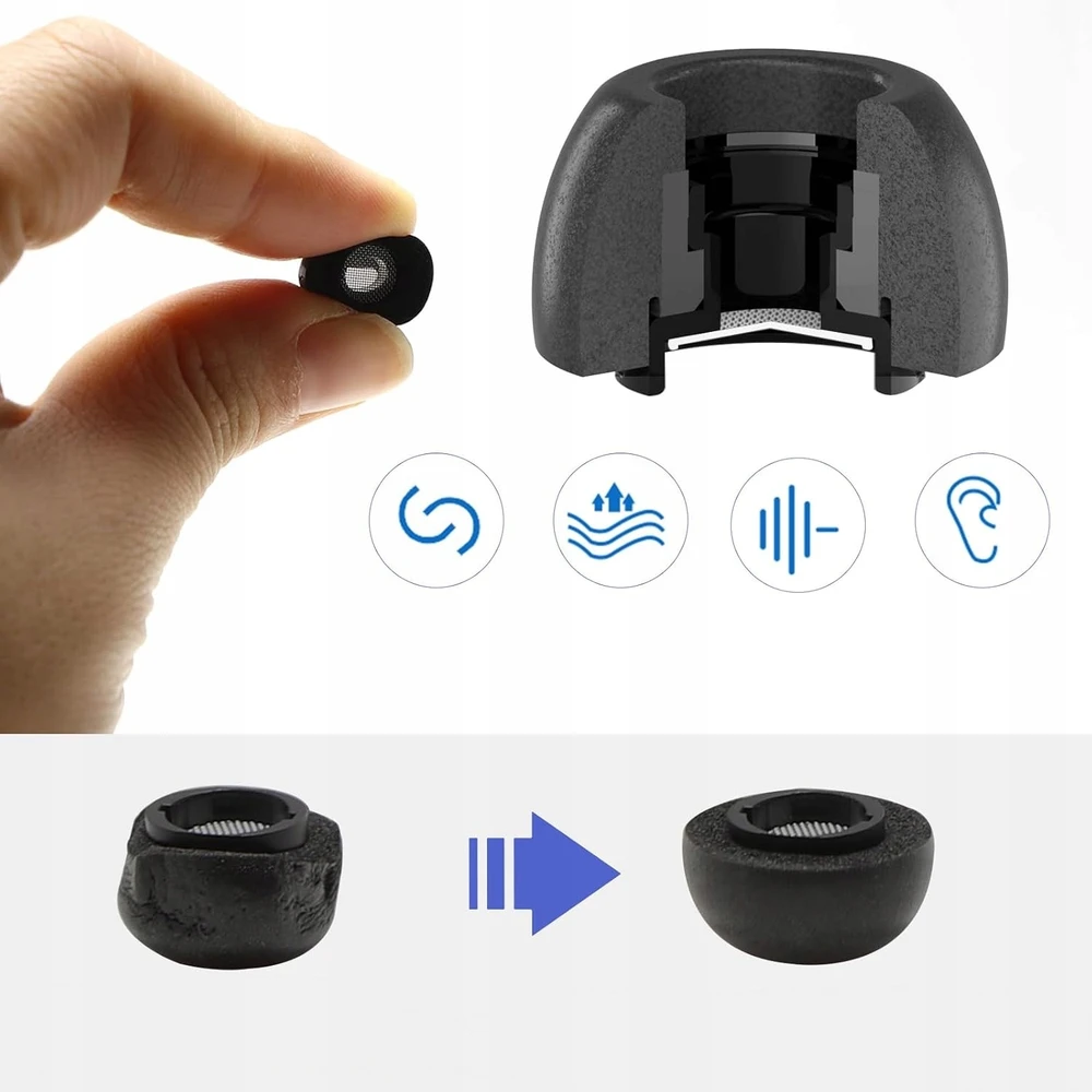 Ausinės MKF kQamil Atminties putų antgaliai Samsung Galaxy Buds 3 Pro, M, 2 vnt.
