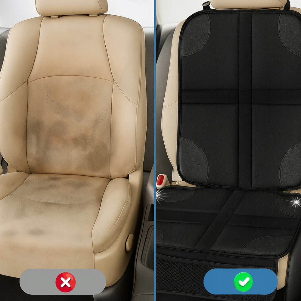 Automobilio sėdynės apsauginis kilimėlis Mensen, juodas