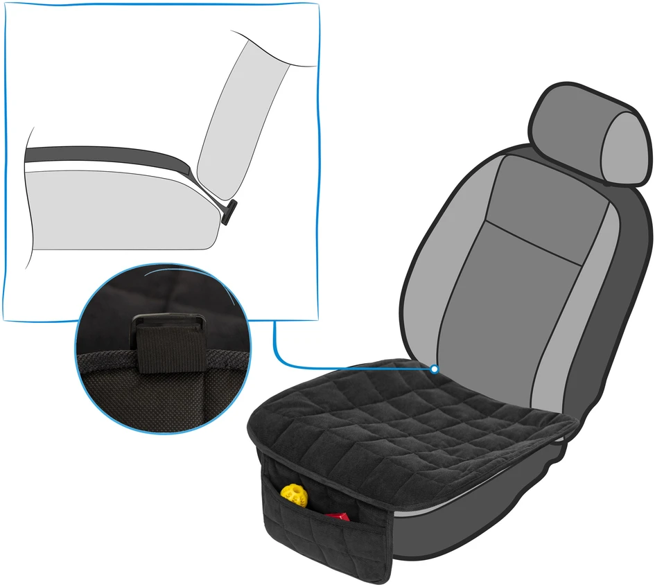 Automobilio sėdynės apsauginis kilimėlis PillowPrim, juodas
