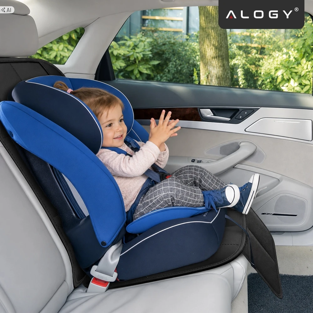 Automobilio sėdynės apsauginis kilimėlis Alogy, juodas