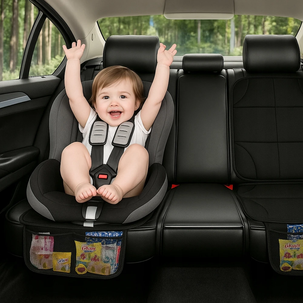 Automobilio sėdynės apsauginis kilimėlis Mensen, juodas