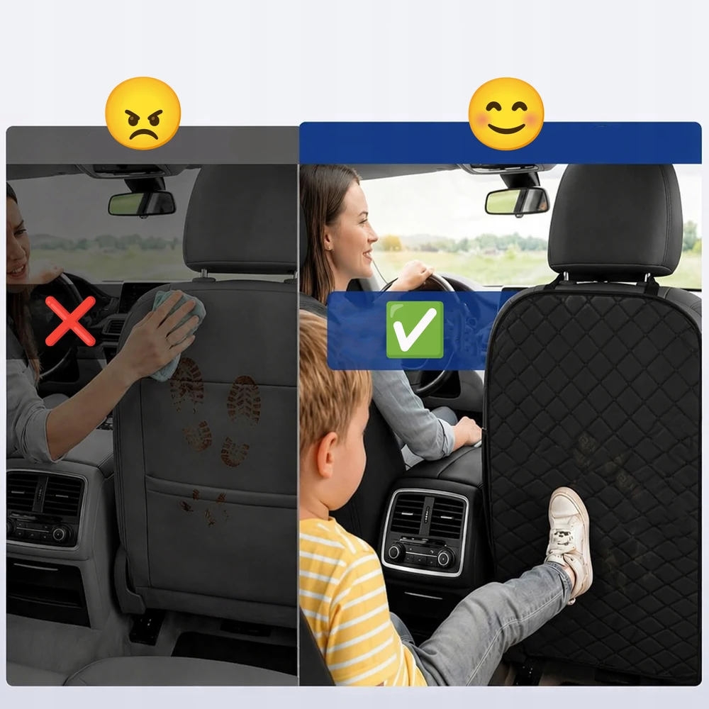 Automobilio sėdynės atlošo apsauga „Renew Force“, juoda
