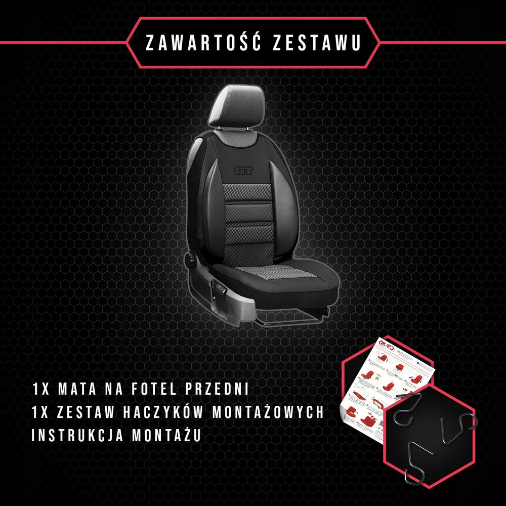 Automobilio sėdynės užvalkalas Pok-Ter, juodas