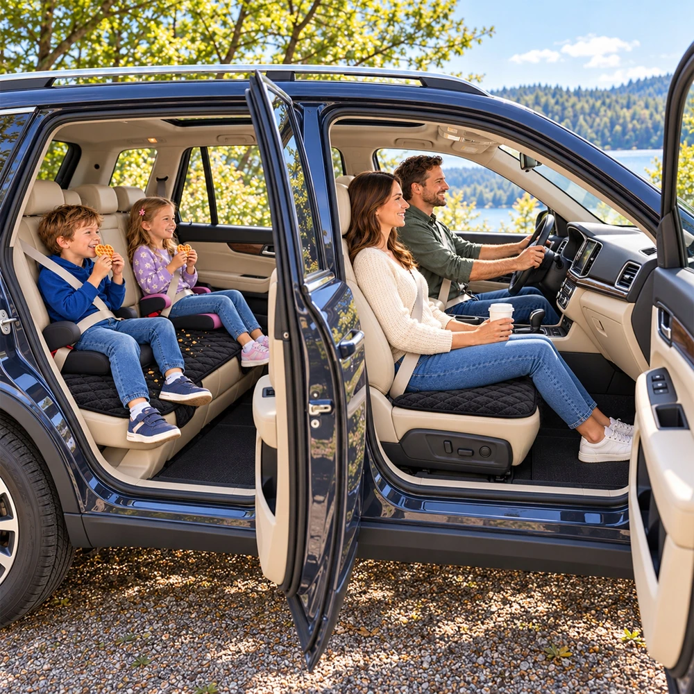 Automobilio sėdynių apsauginių kilimėlių komplektas, 3 vnt.