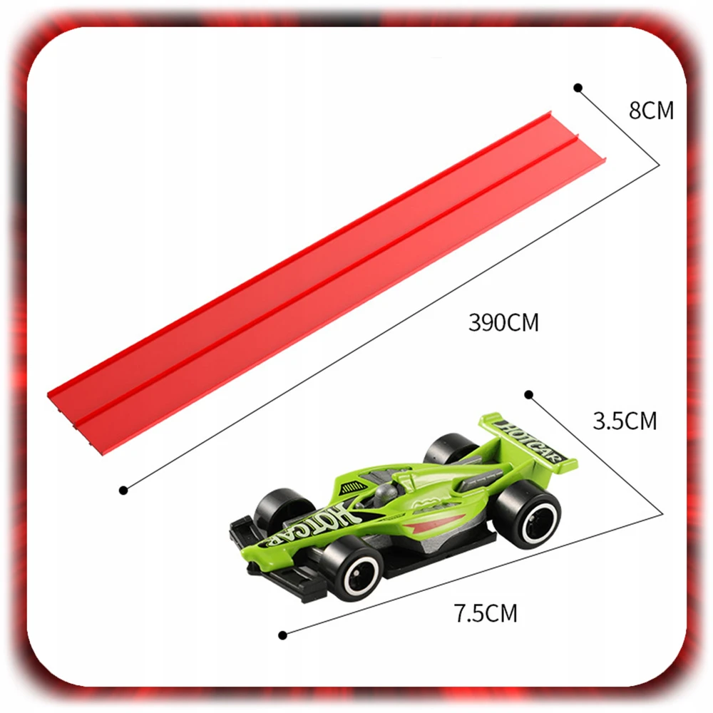 Automobilių trasa, apie 4 m, 4 automobiliai