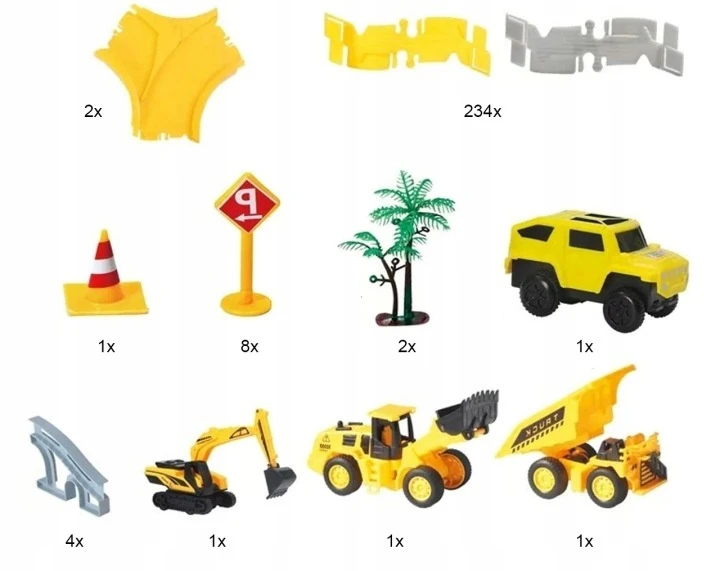 Automobilių trasa-konstruktorius, 255 elementų