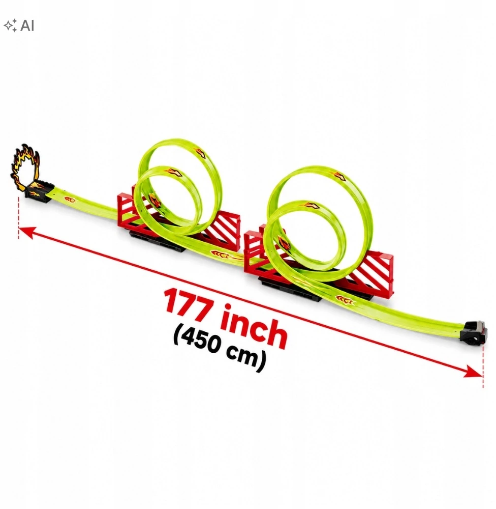 Automobilių trasa su inertiniu automobiliu, 450 cm