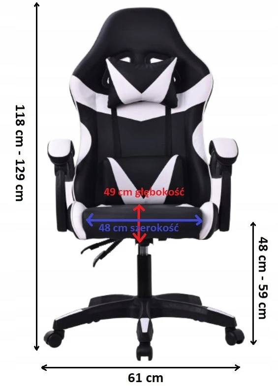 Balta ergonominė žaidimų kėdė DRAGO
