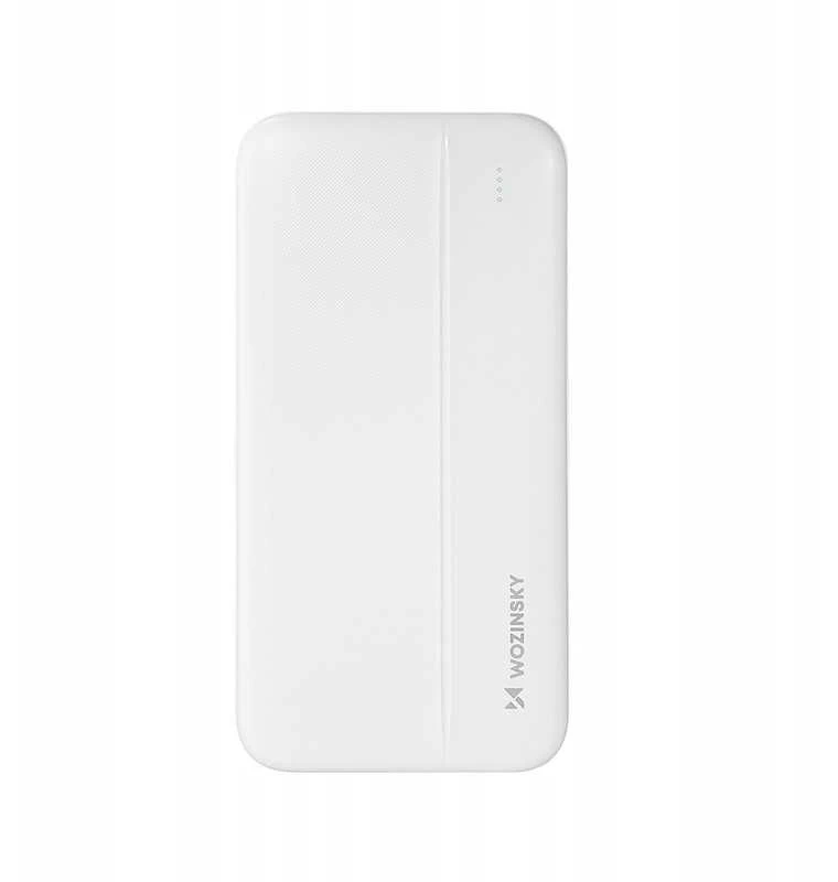 Baltas powerbankas – 10000 mAh, 2 USB jungtys, kompaktiškas dizainas