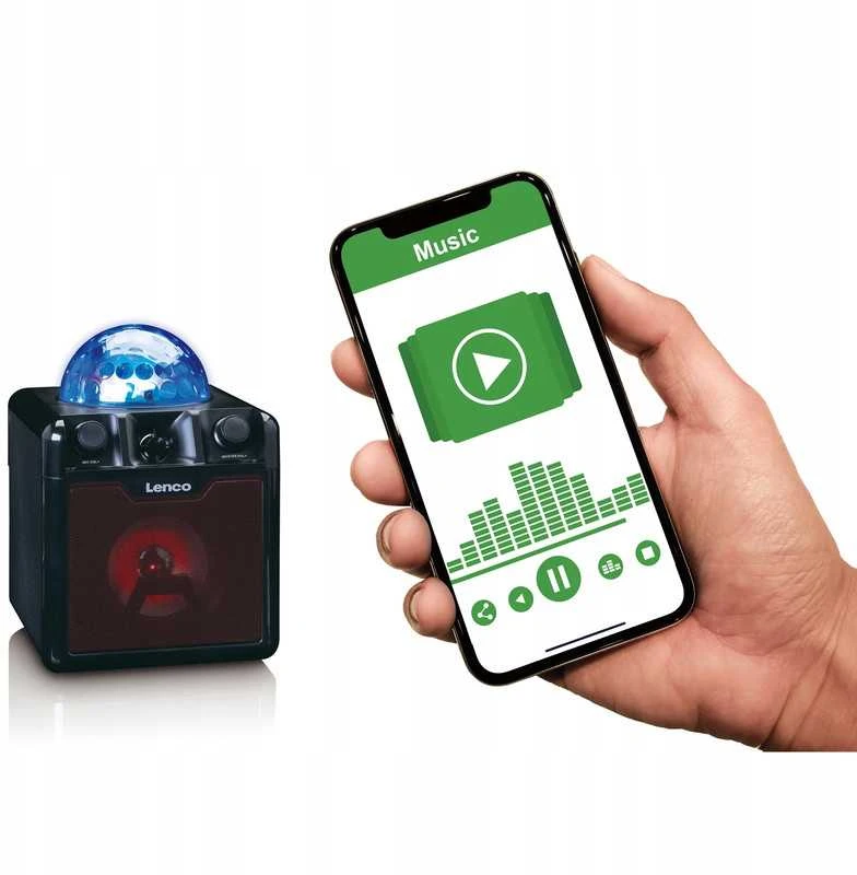 Belaidė „Bluetooth“ karaokės kolonėlė su mikrofonu ir disco kamuoliu