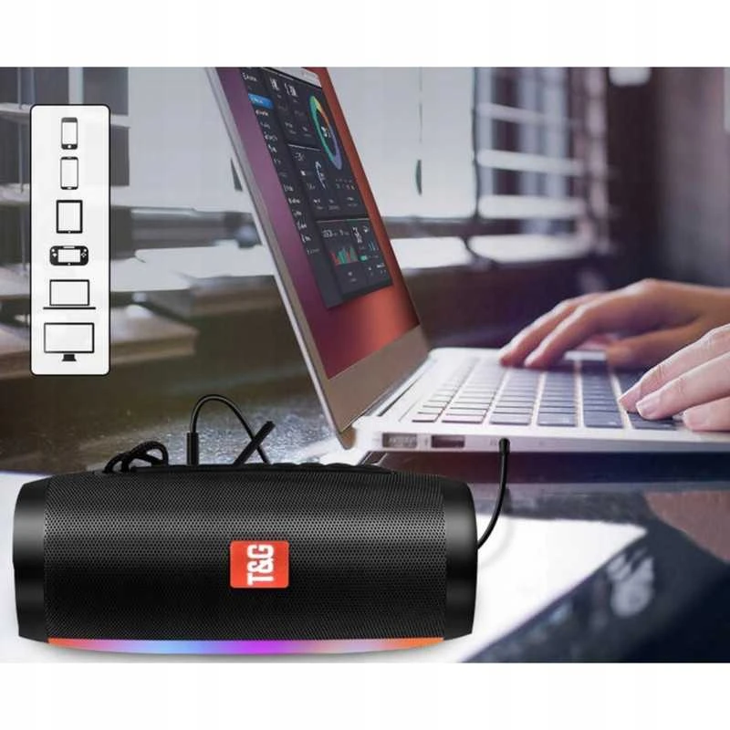 Belaidė „Bluetooth“ kolonėlė TG-157 su LED apšvietimu, boombox tipo