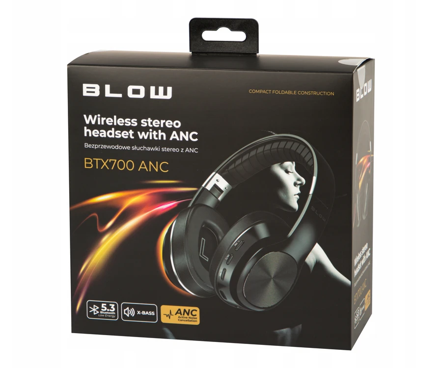 Belaidės ausinės Blow, juodos