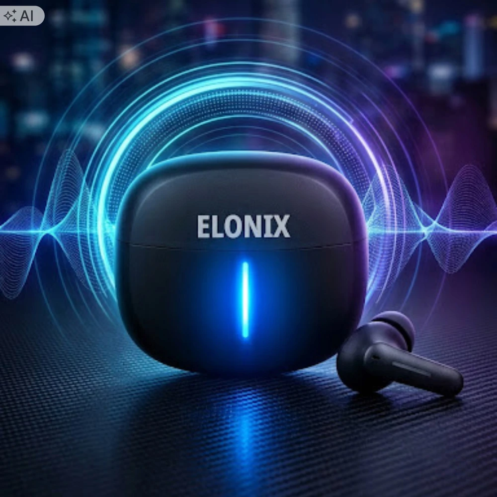 Belaidės ausinės Elonix, juodos