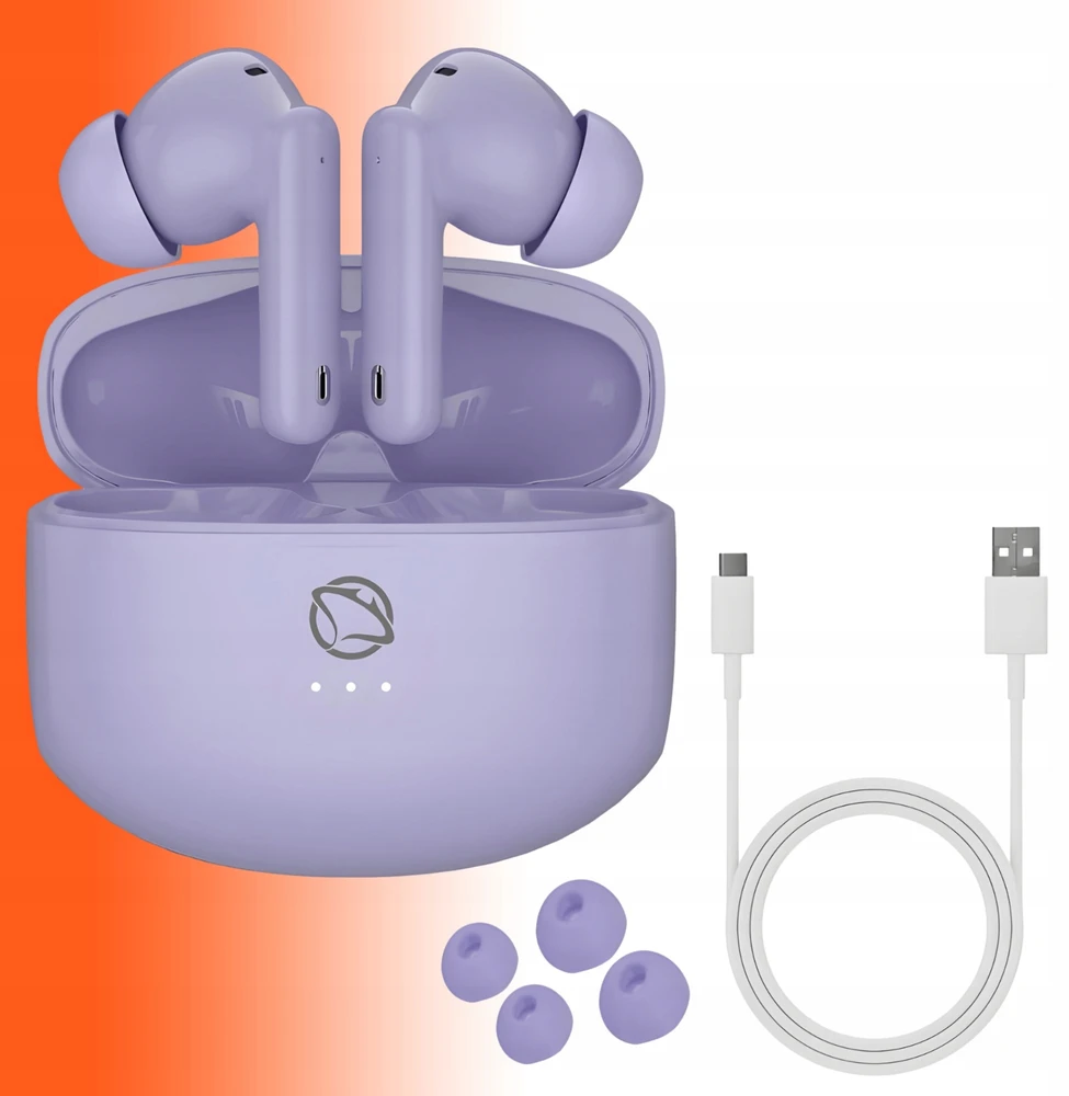 Belaidės ausinės Manta, violetinės