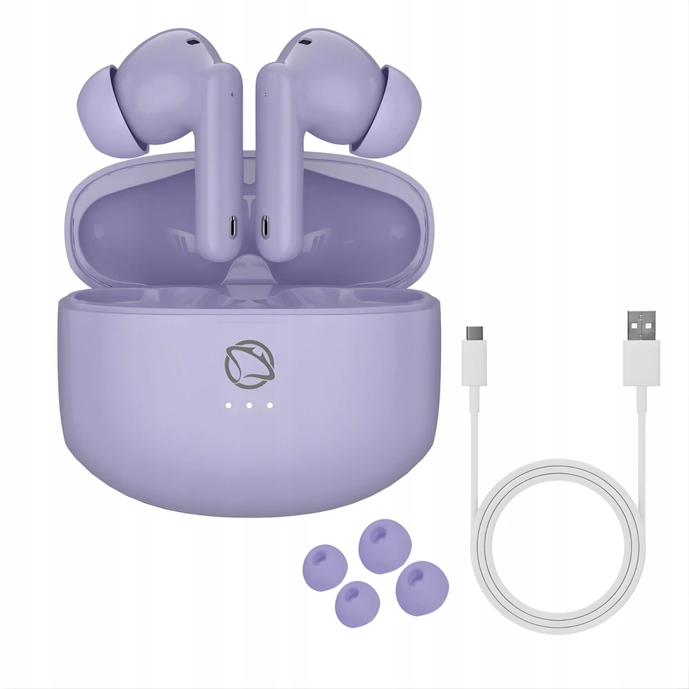 Belaidės ausinės Manta, violetinės
