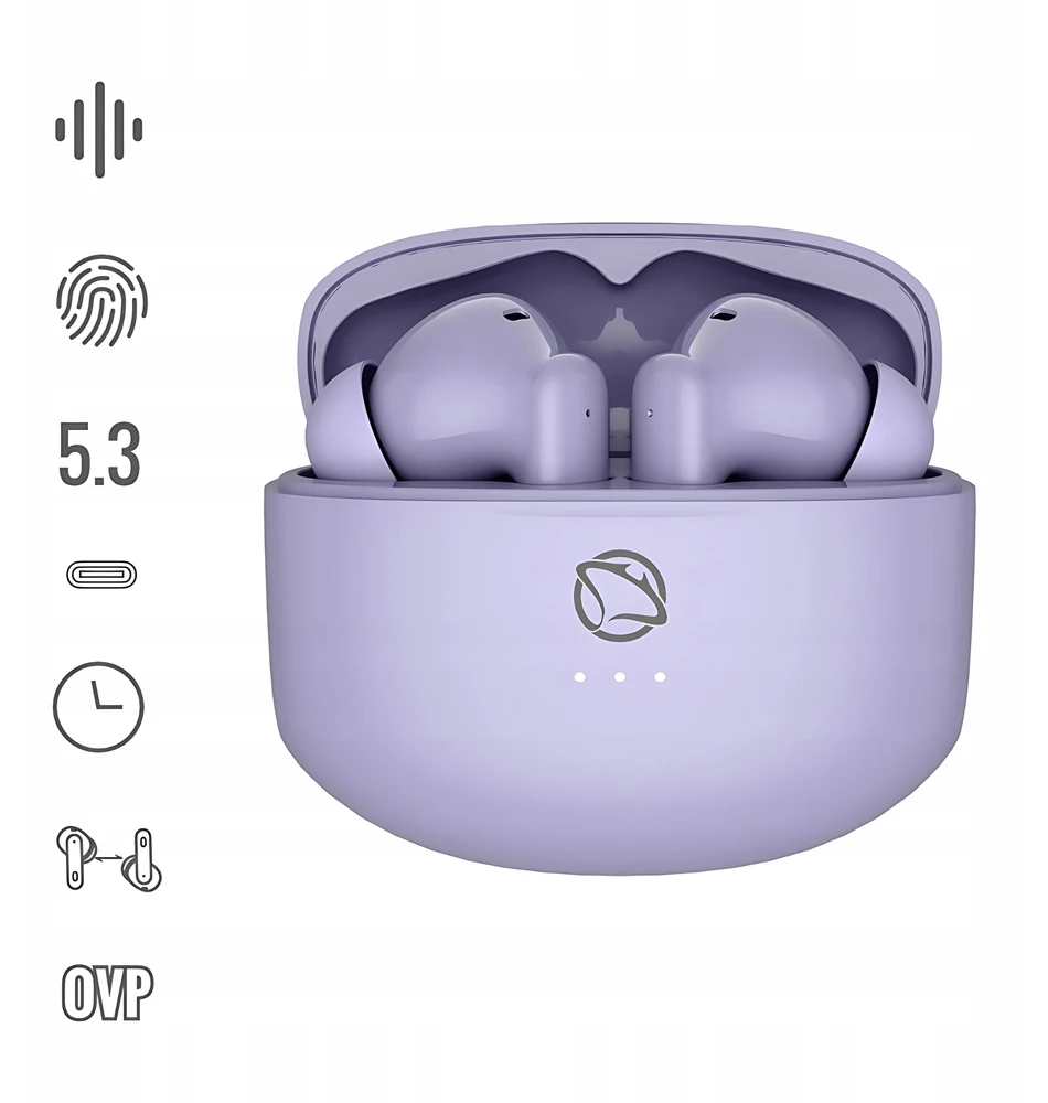 Belaidės ausinės Manta, violetinės