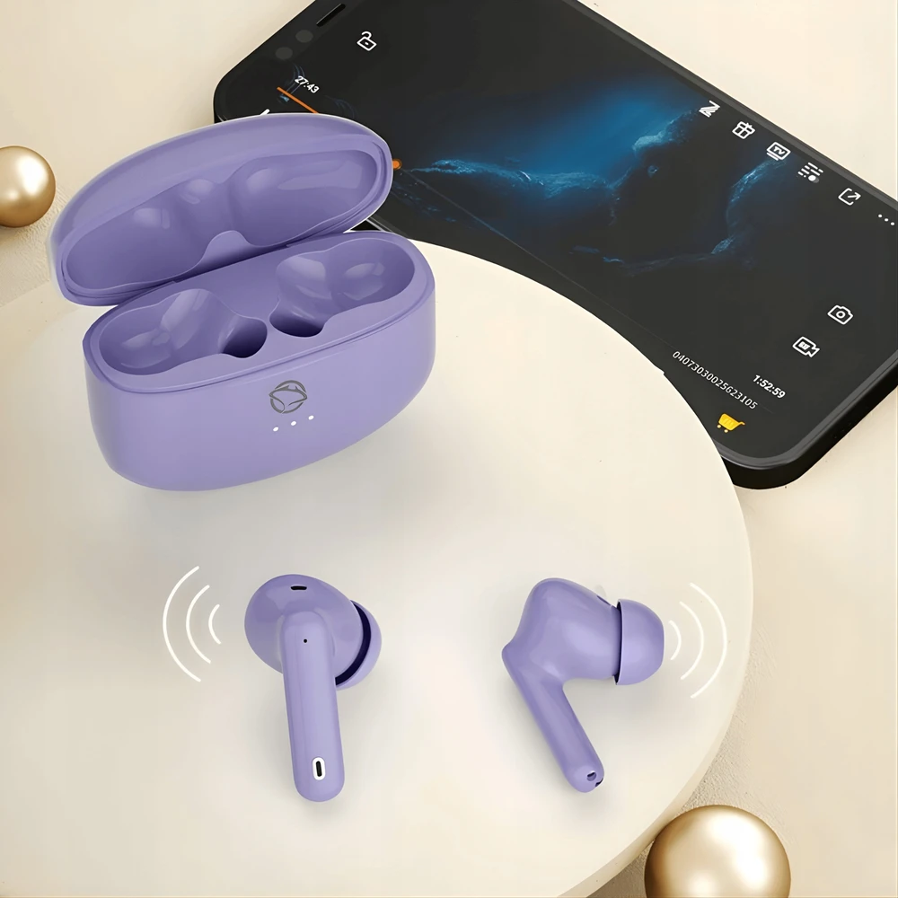 Belaidės ausinės Manta, violetinės