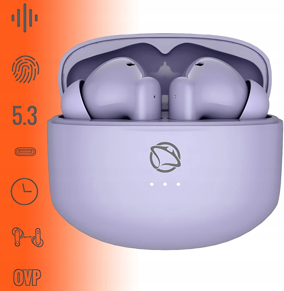 Belaidės ausinės Manta, violetinės