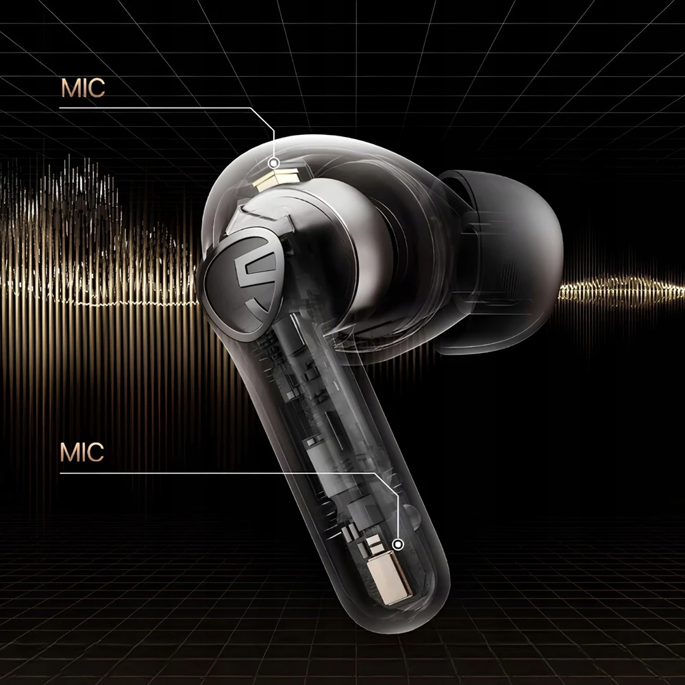 Belaidės ausinės Soundpeats T3 Pro, juodos