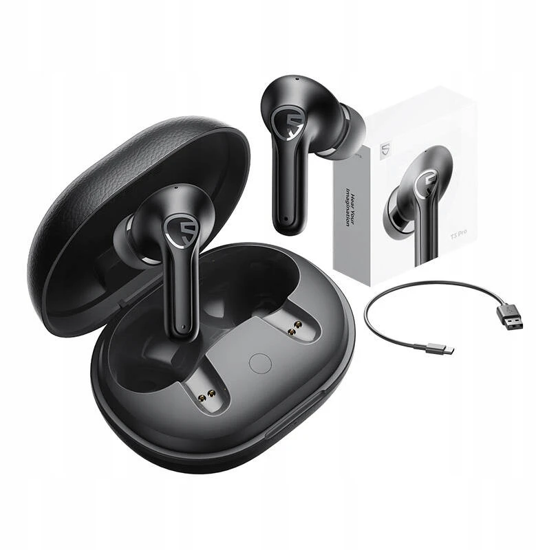 Belaidės ausinės Soundpeats T3 Pro, juodos